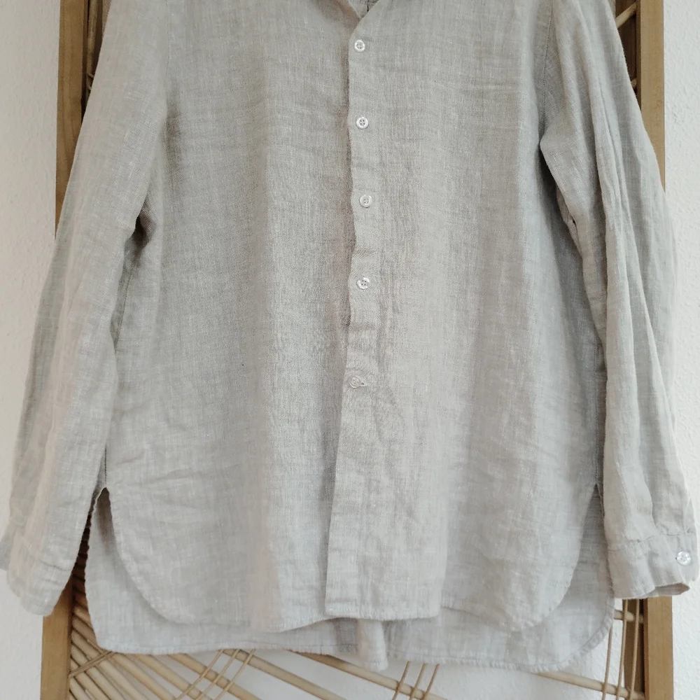 Crown Linen Designs Button Front Shirt / Size Large - Picture 5 of 9